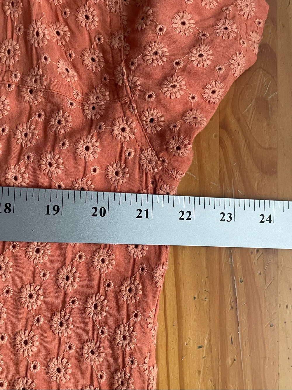 Madewell Portside Daisy‑Embroidered Eyelet Button‑Down Blouse Orange Size Small - Picture 5 of 6